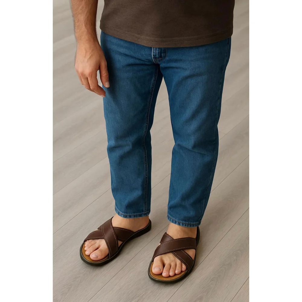 Mens St. John's Bay Sandals Slip-On Size 9 Brown Vacation Boho Scandinavian Euro
